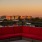Rooftop lounge with skyline view